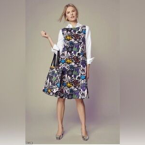 Marimekko x Uniqlo A-line Dress Floral Print 100% Cotton Sz Small